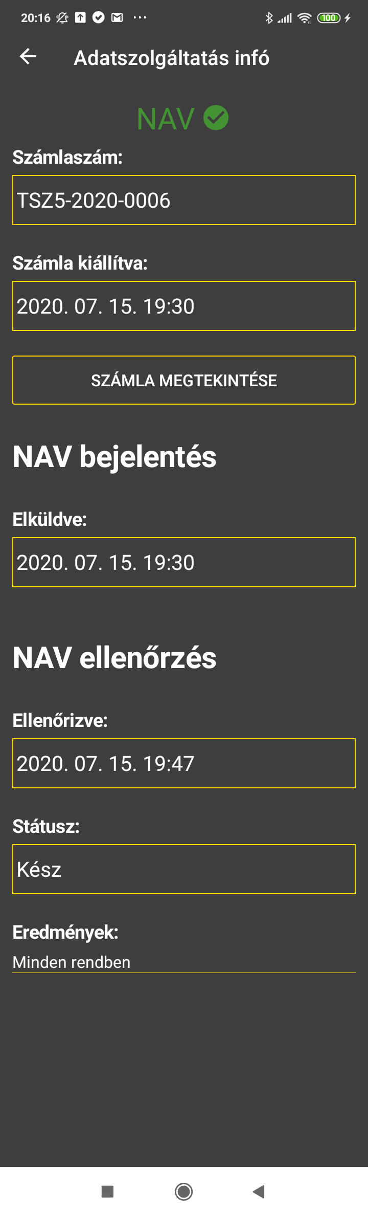 TaxiSzámla UI